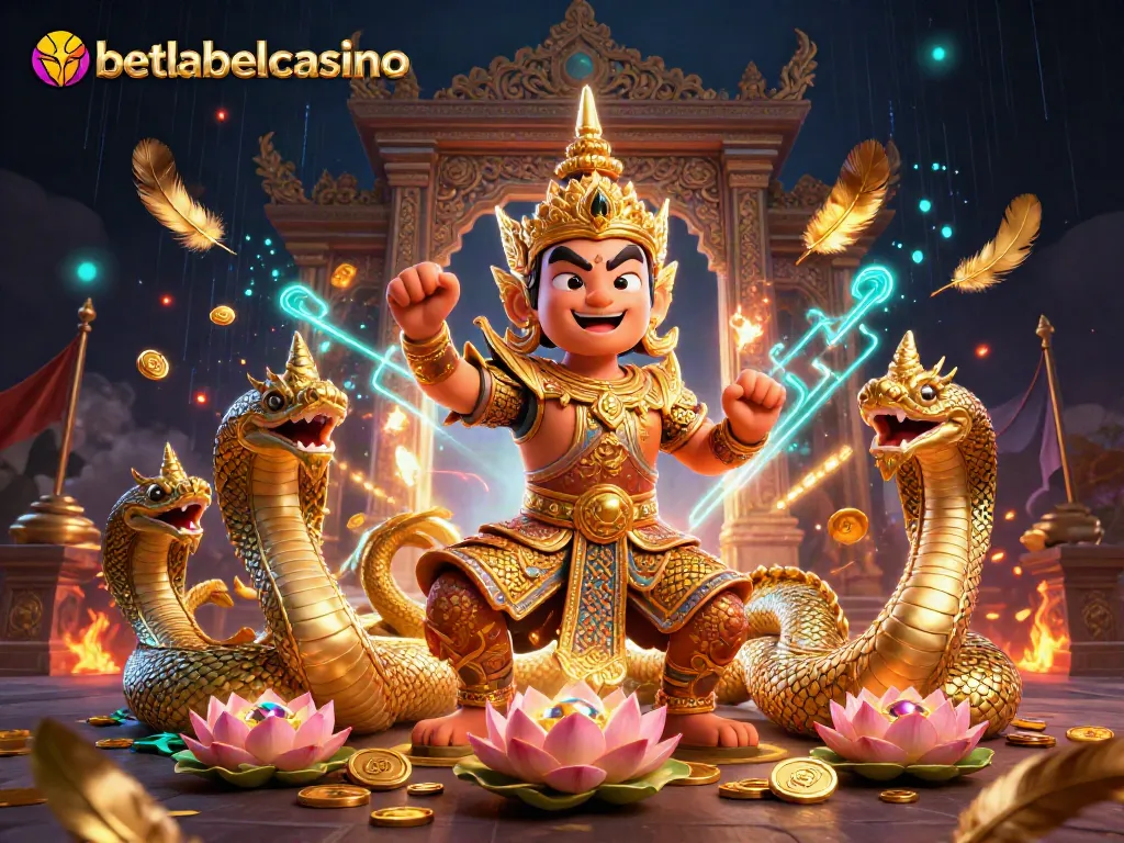 Experience the excitement of betlabelcasino with vibrant guardians and treasures in a dynamic casino scene.