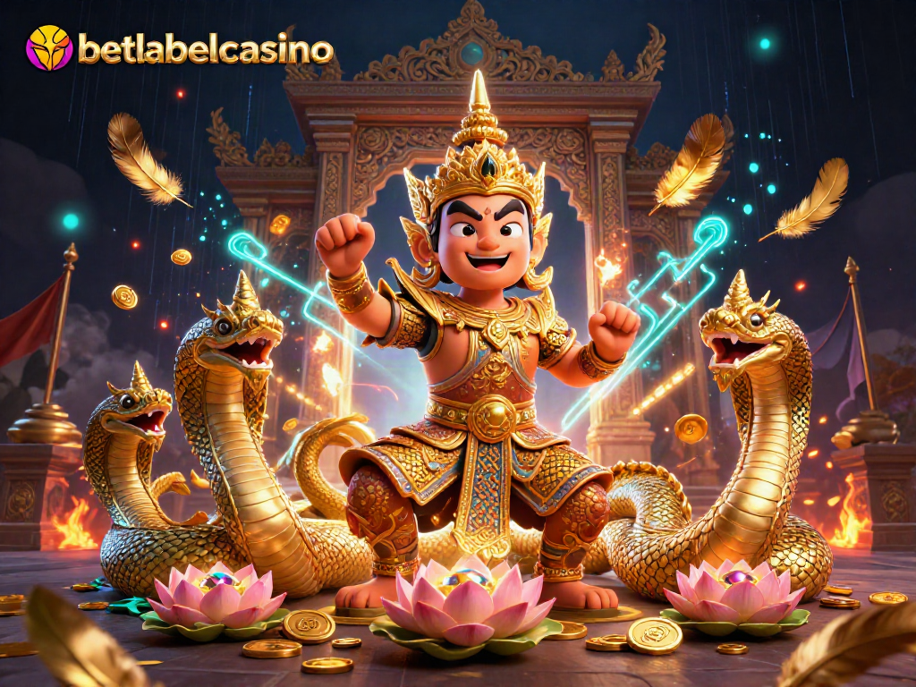 Experience the excitement of betlabelcasino with vibrant guardians and treasures in a dynamic casino scene.